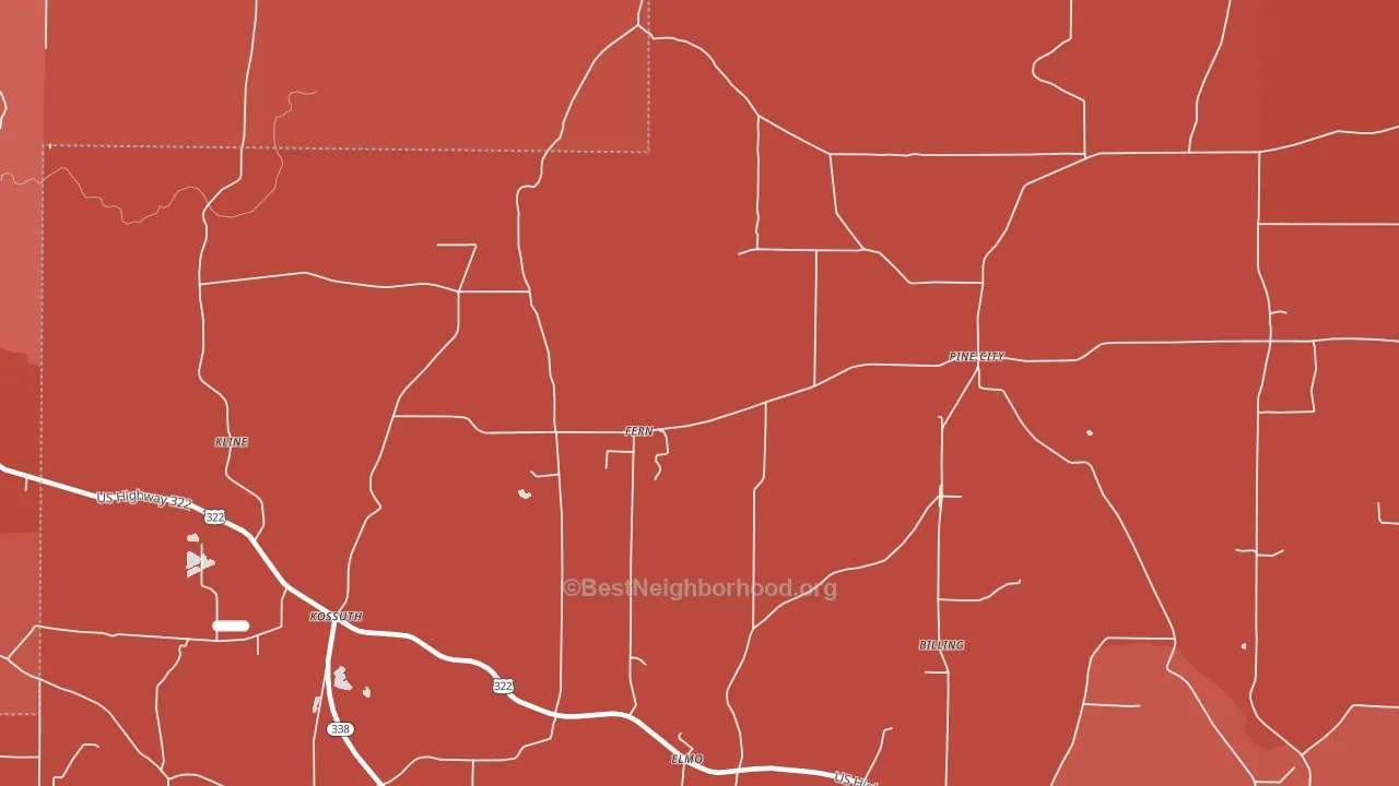 Fern, PA block-group political-lean map