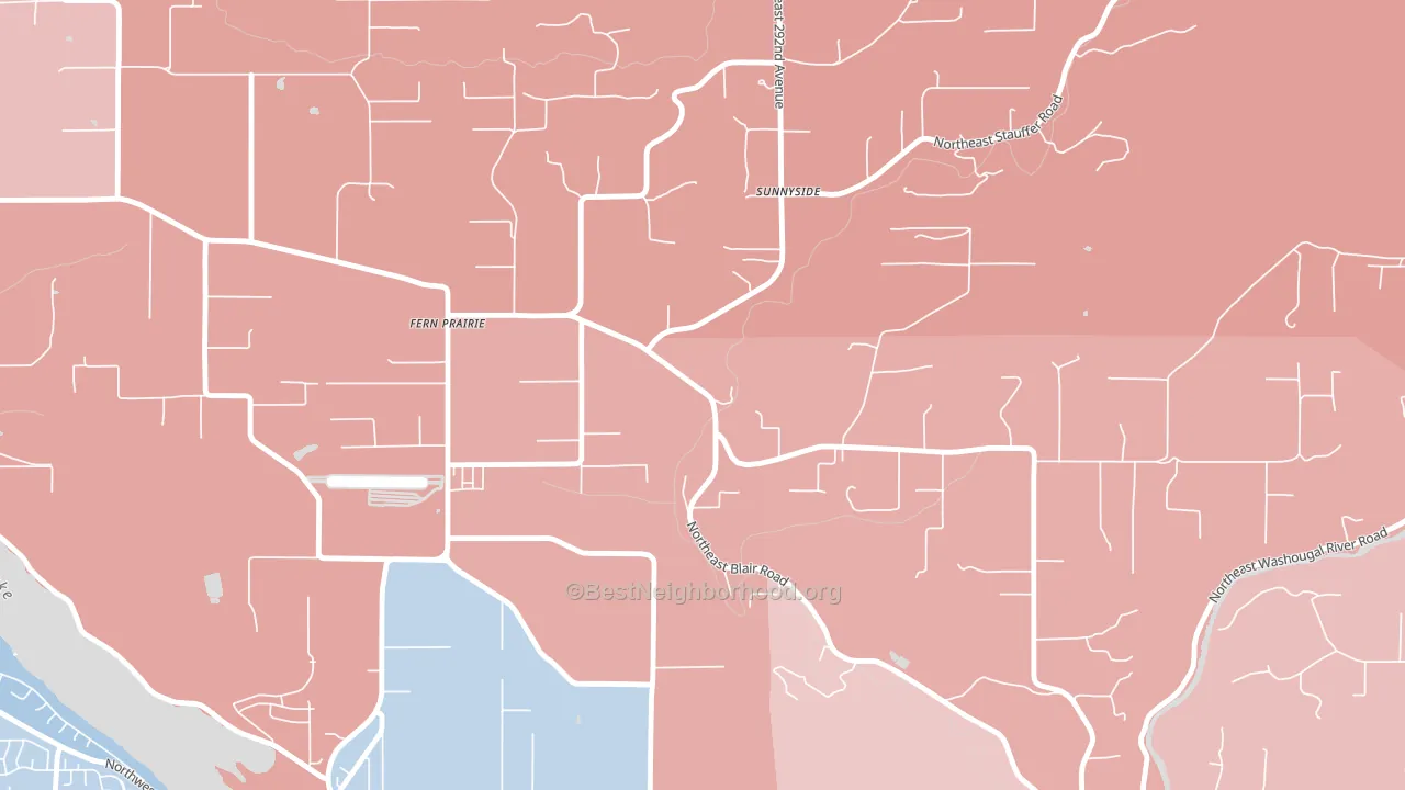 Fern Prairie, WA block-group political-lean map