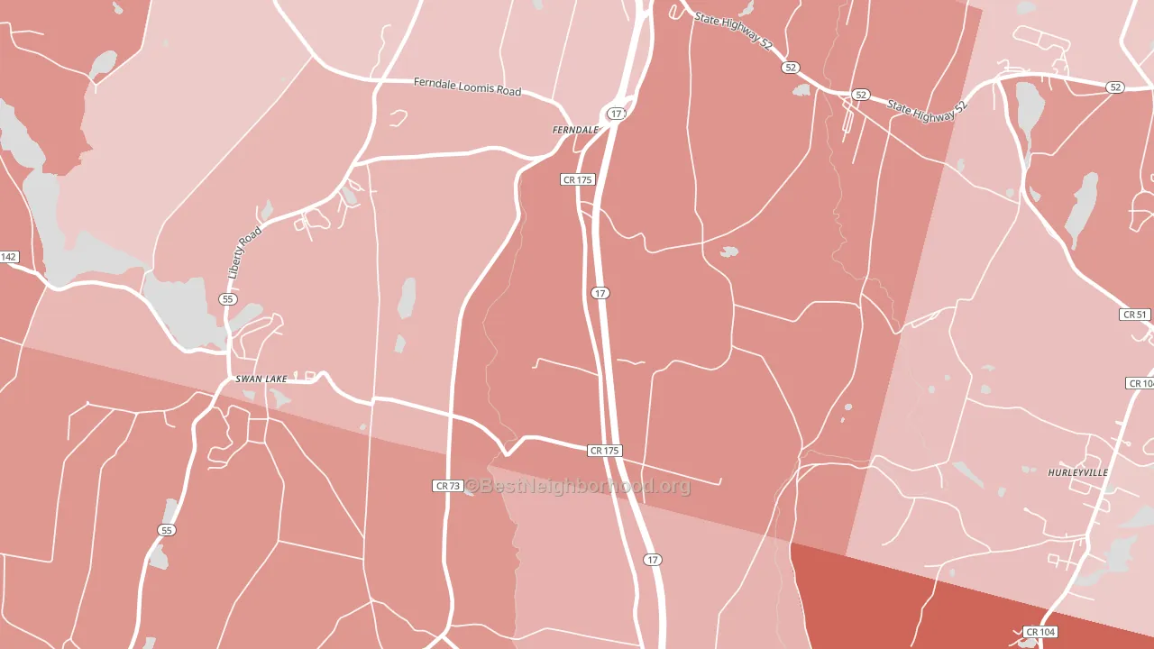 Ferndale, NY block-group political-lean map