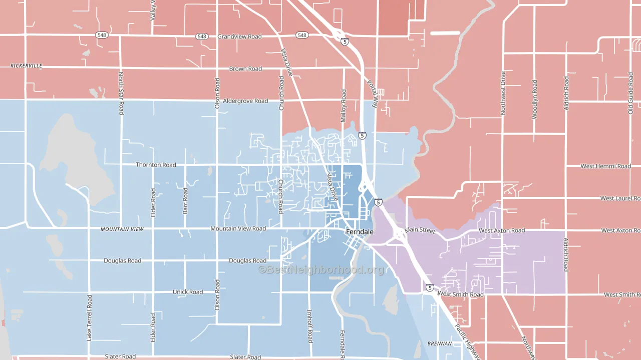 Ferndale, WA block-group political-lean map