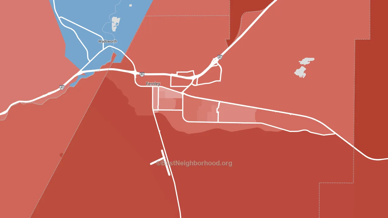 Fernley, NV block-group political-lean map