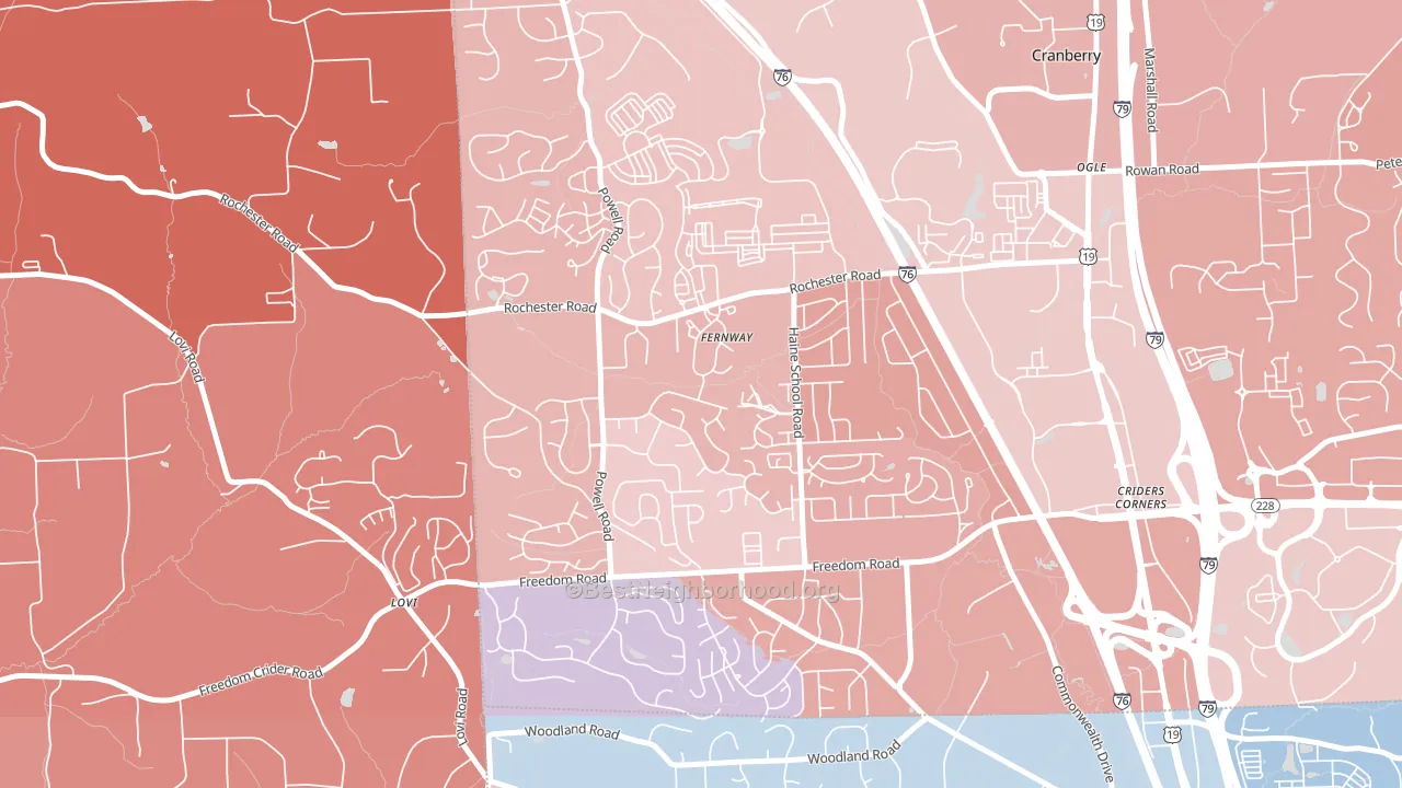 Fernway, PA block-group political-lean map