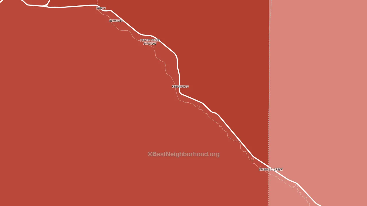 Fernwood, ID block-group political-lean map