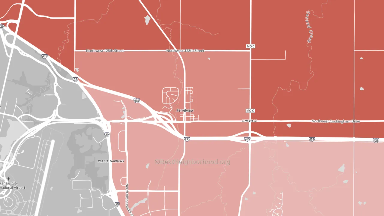 Ferrelview, MO block-group political-lean map
