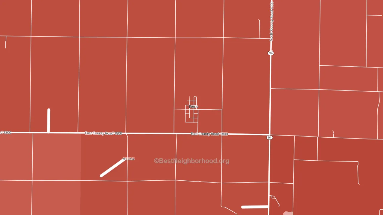Ferris, IL block-group political-lean map