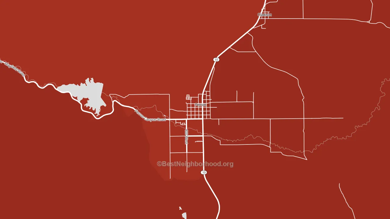 Ferron, UT block-group political-lean map