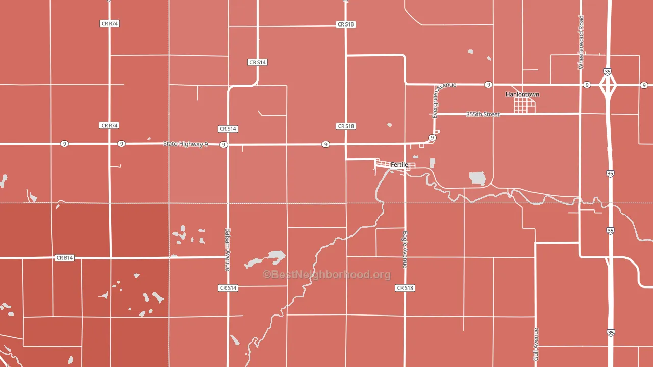 Fertile, IA block-group political-lean map
