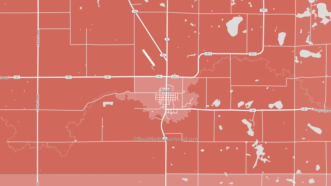 Fertile, MN block-group political-lean map