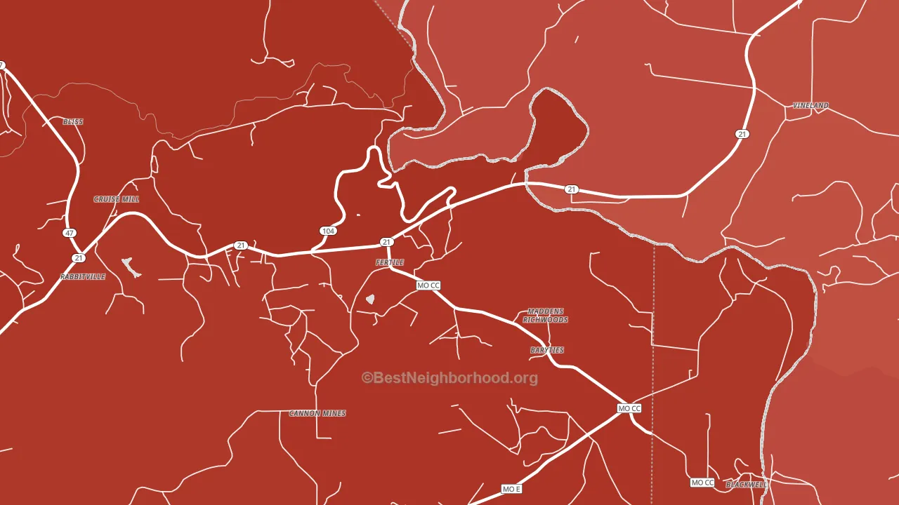Fertile, MO block-group political-lean map