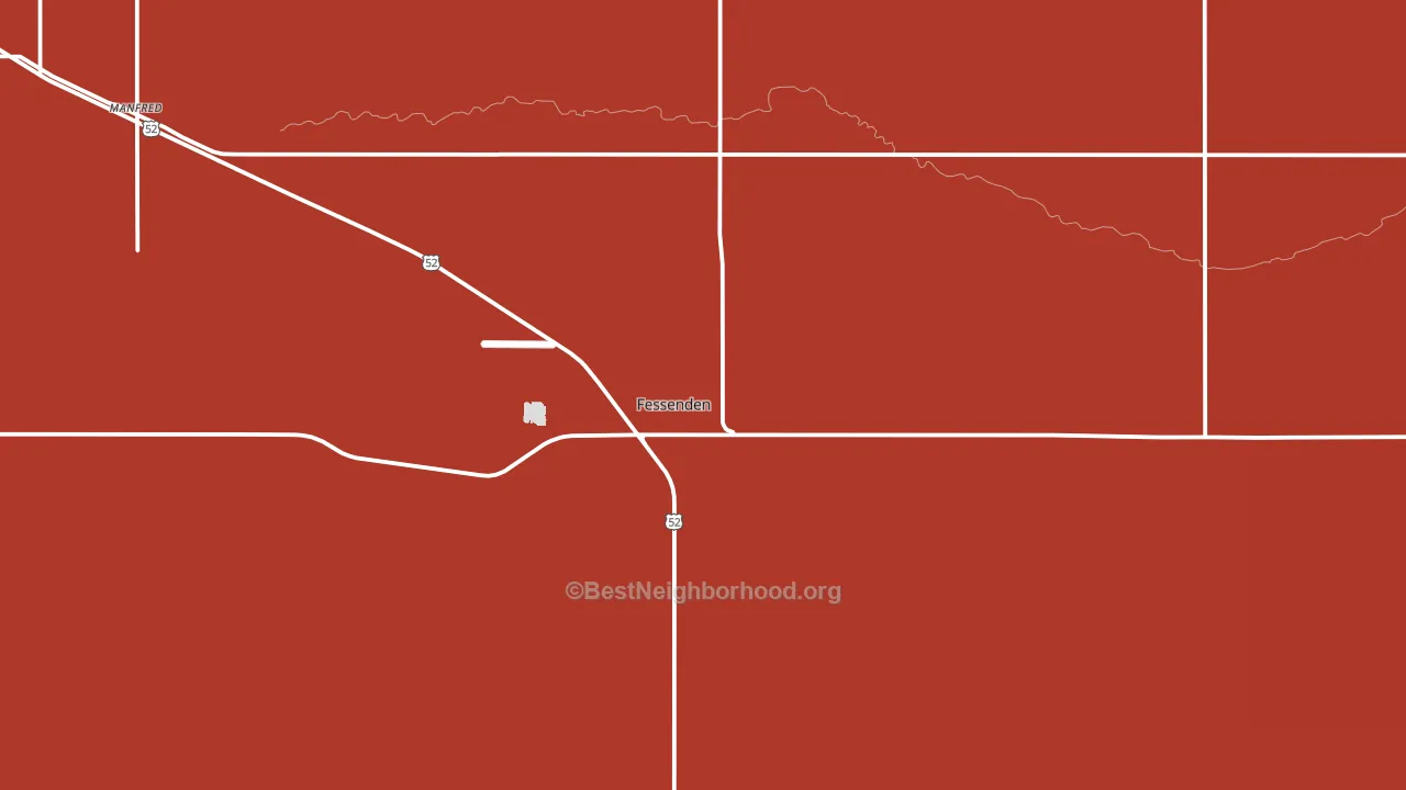 Fessenden, ND block-group political-lean map