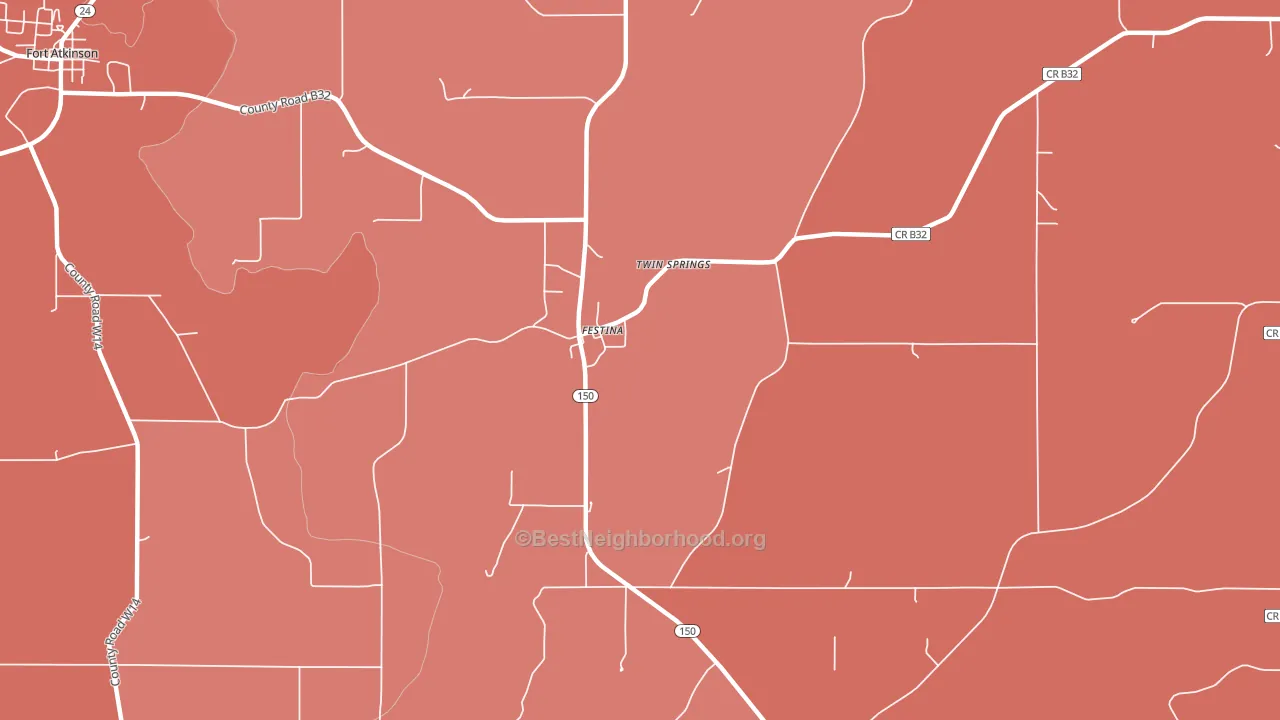 Festina, IA block-group political-lean map