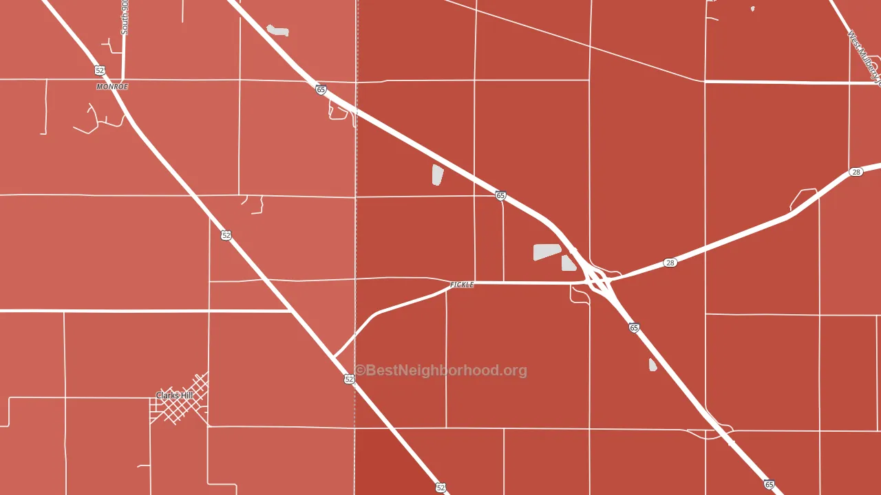 Fickle, IN block-group political-lean map