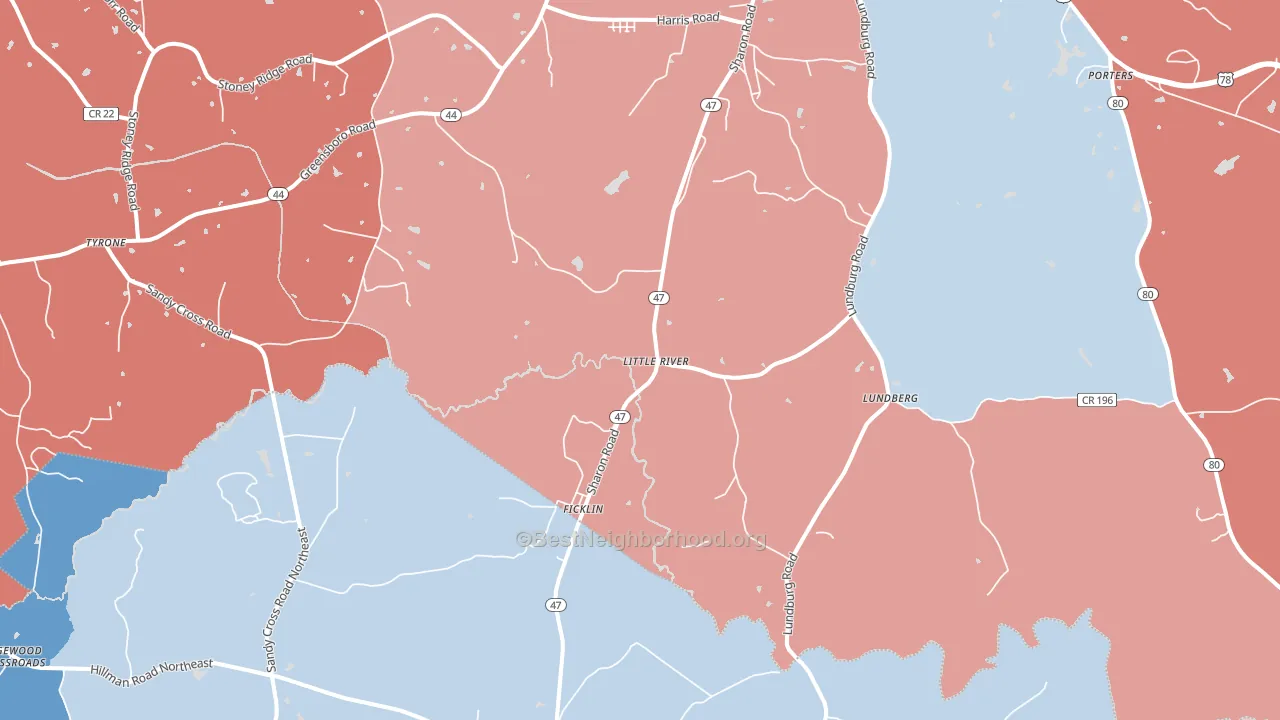 Ficklin, GA block-group political-lean map