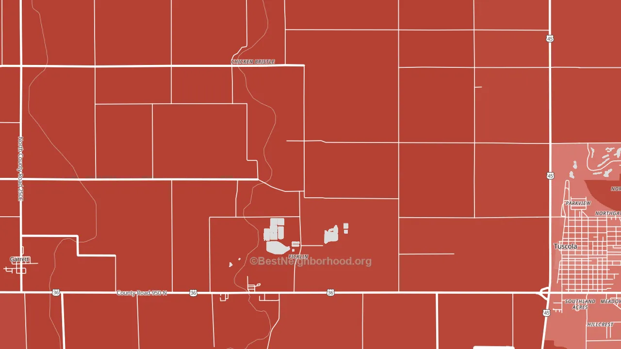 Ficklin, IL block-group political-lean map