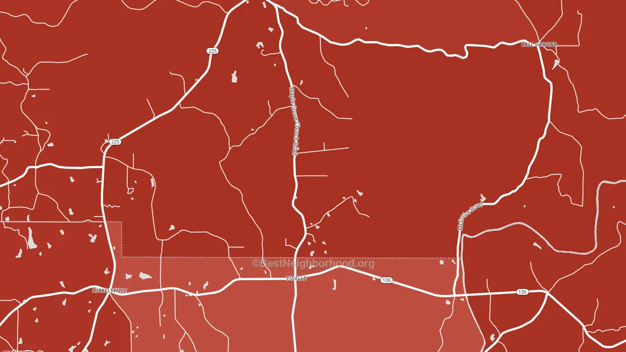 Fidelle, GA block-group political-lean map