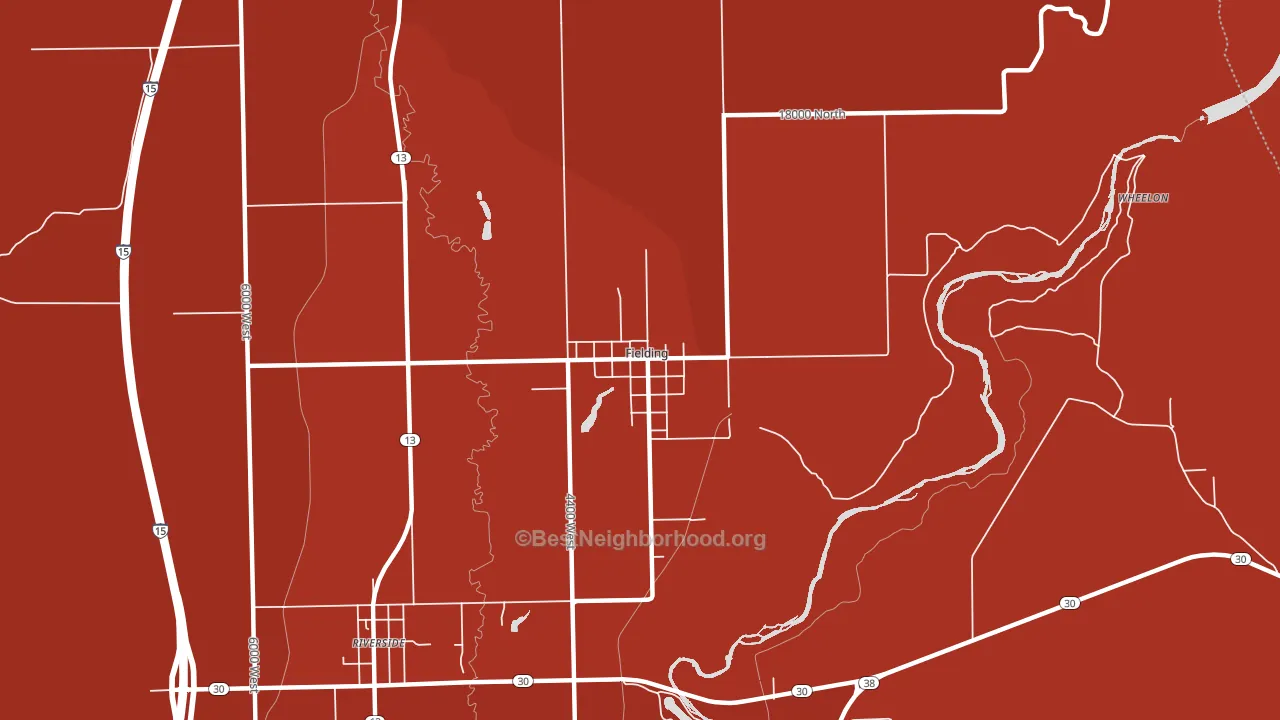 Fielding, UT block-group political-lean map