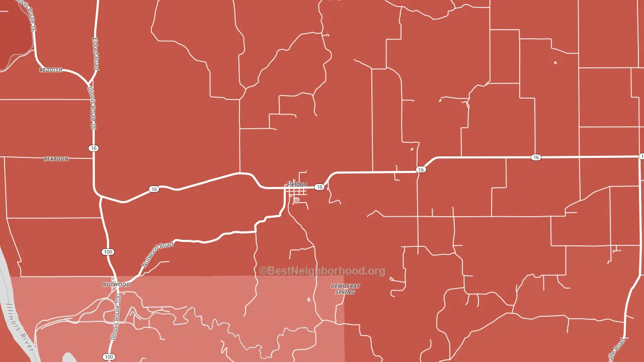 Fieldon, IL block-group political-lean map