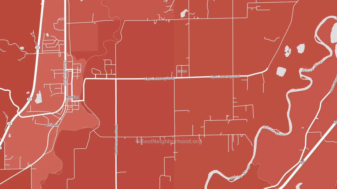 Fields, IN block-group political-lean map