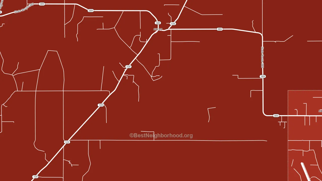 Fields, LA block-group political-lean map