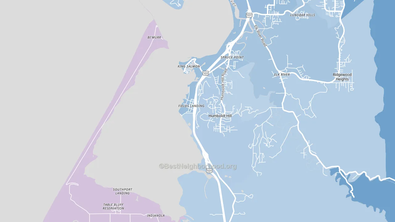 Fields Landing, CA block-group political-lean map