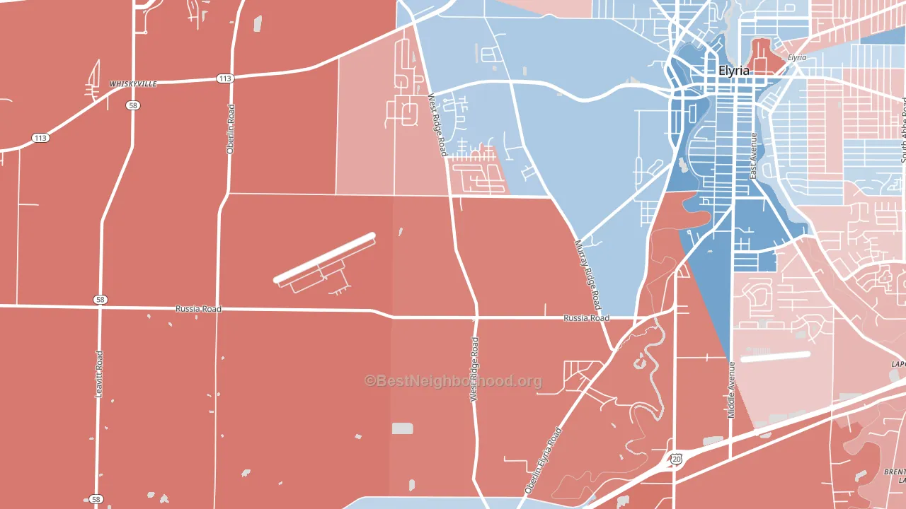 Fields, OH block-group political-lean map