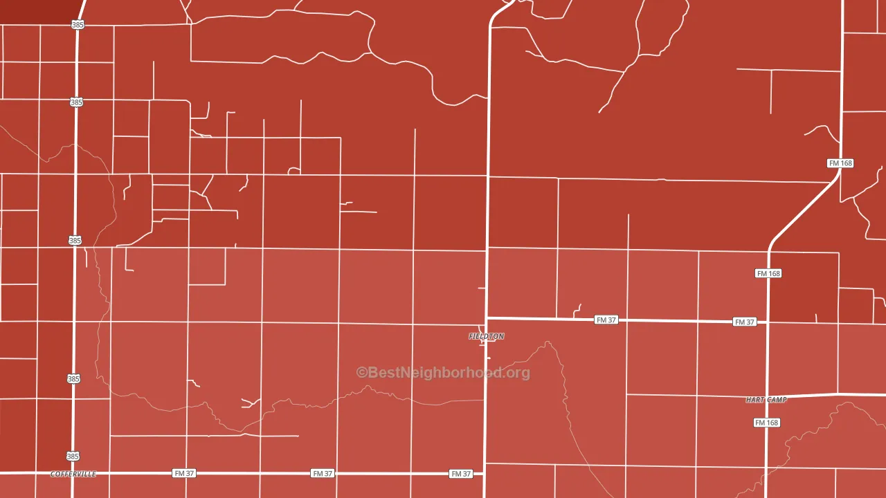 Fieldton, TX block-group political-lean map