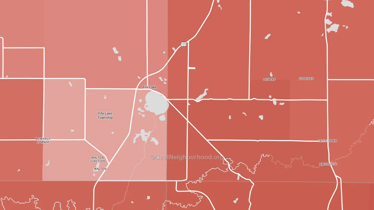 Fife Lake, MI block-group political-lean map