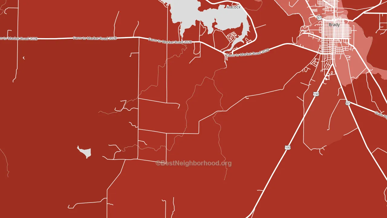 Fife, TX block-group political-lean map