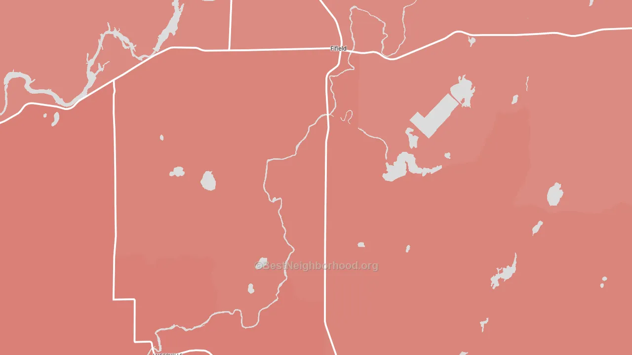 Fifield, WI block-group political-lean map