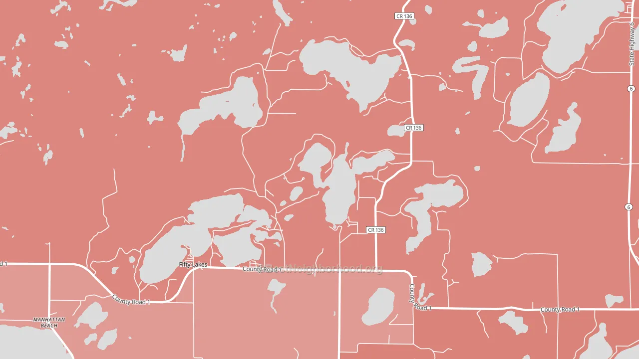 Fifty Lakes, MN block-group political-lean map