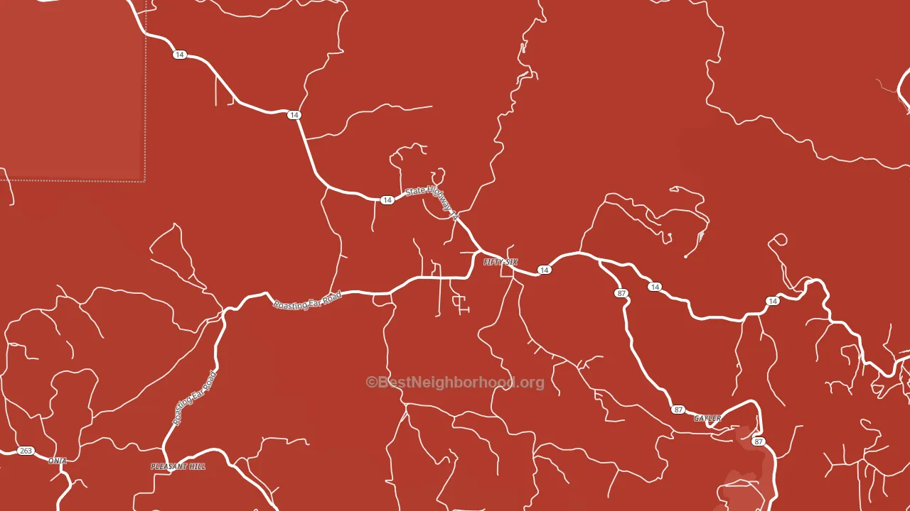Fifty-Six, AR block-group political-lean map