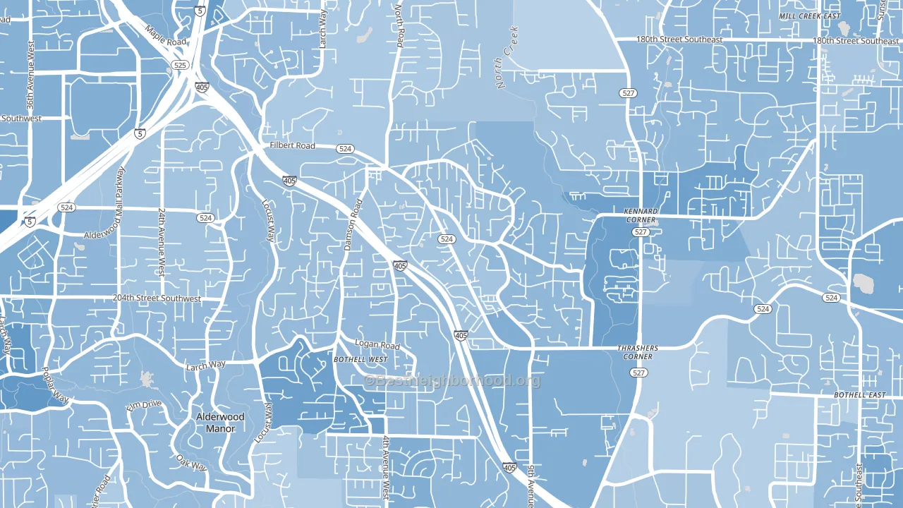Filbert-Winesap, Bothell West, WA block-group political-lean map