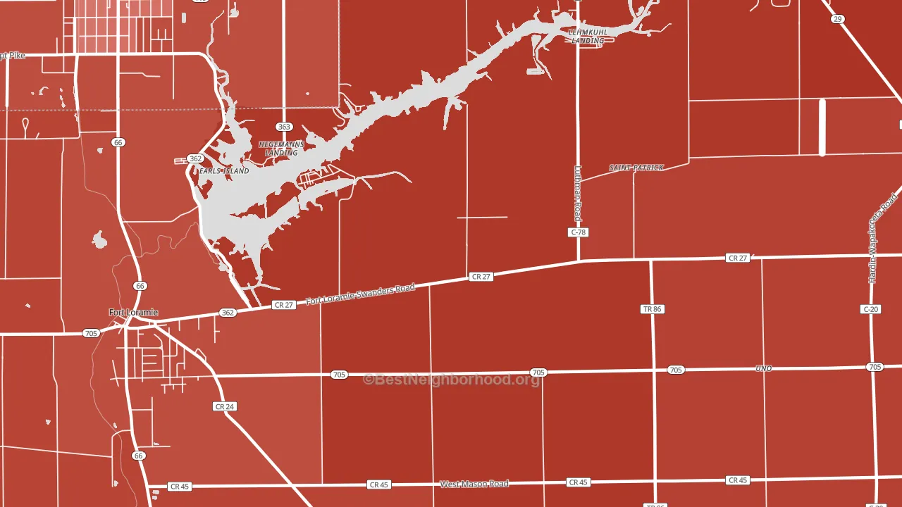 Filburns Island, OH block-group political-lean map