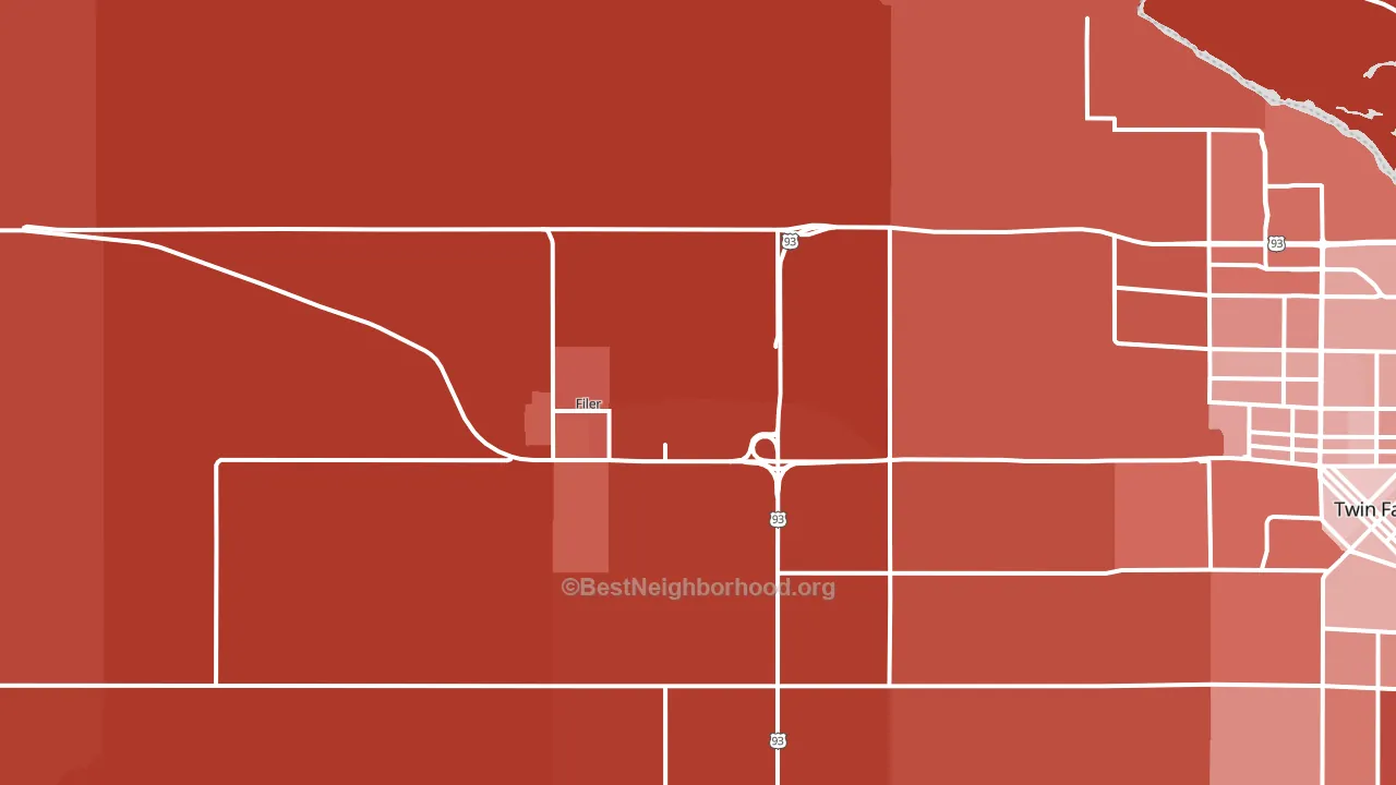Filer, ID block-group political-lean map