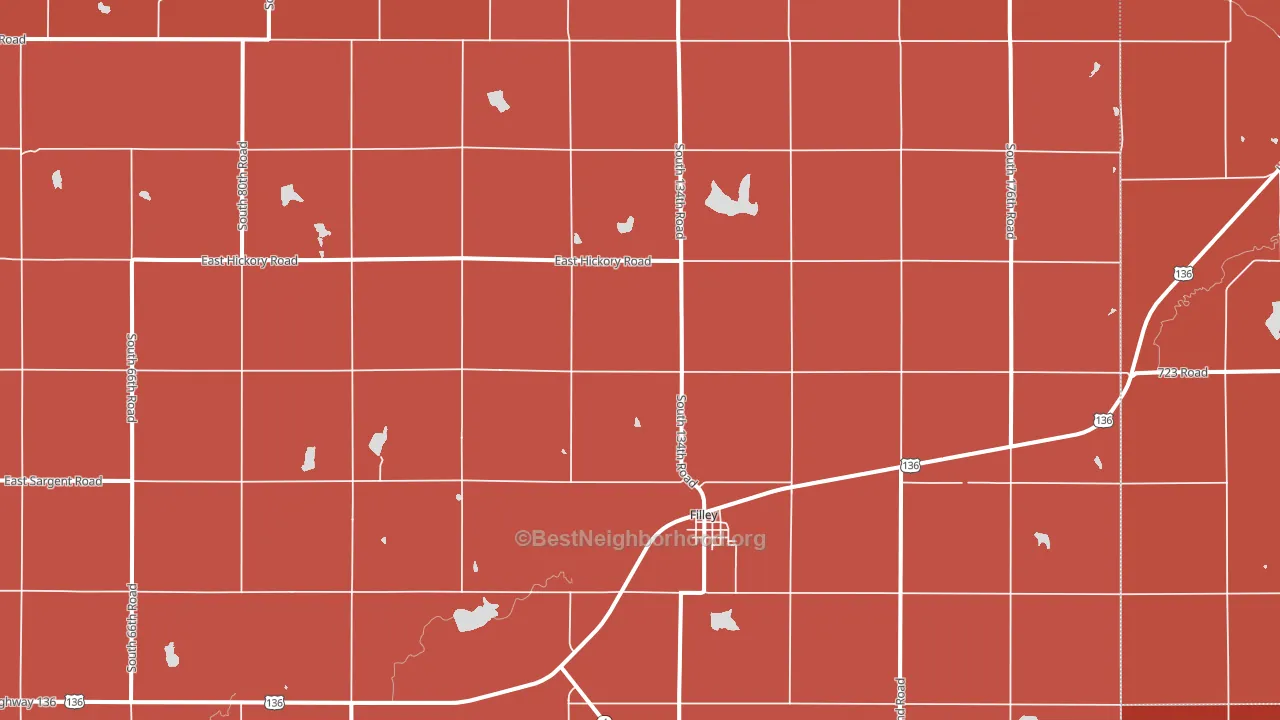 Filley, NE block-group political-lean map