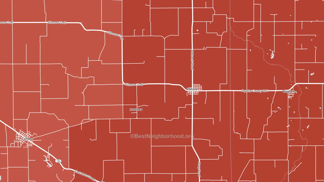 Fillmore, IL block-group political-lean map