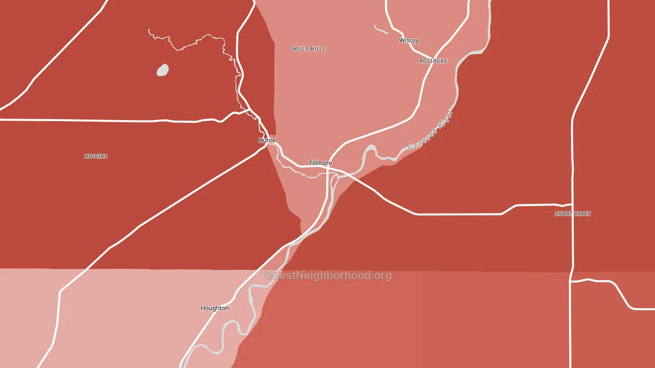Fillmore, NY block-group political-lean map
