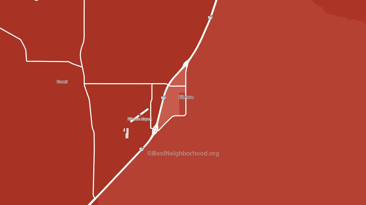 Fillmore, UT block-group political-lean map