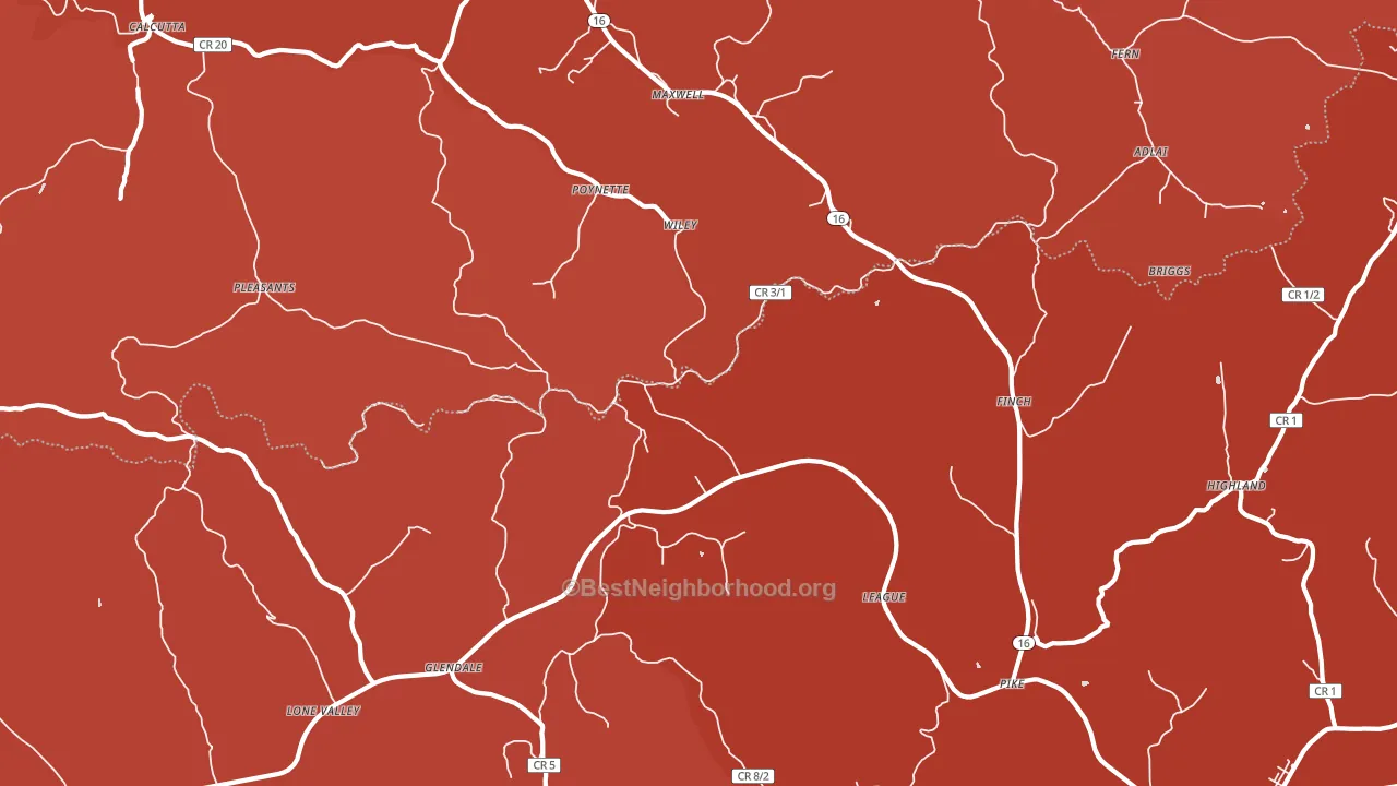 Finch, WV block-group political-lean map
