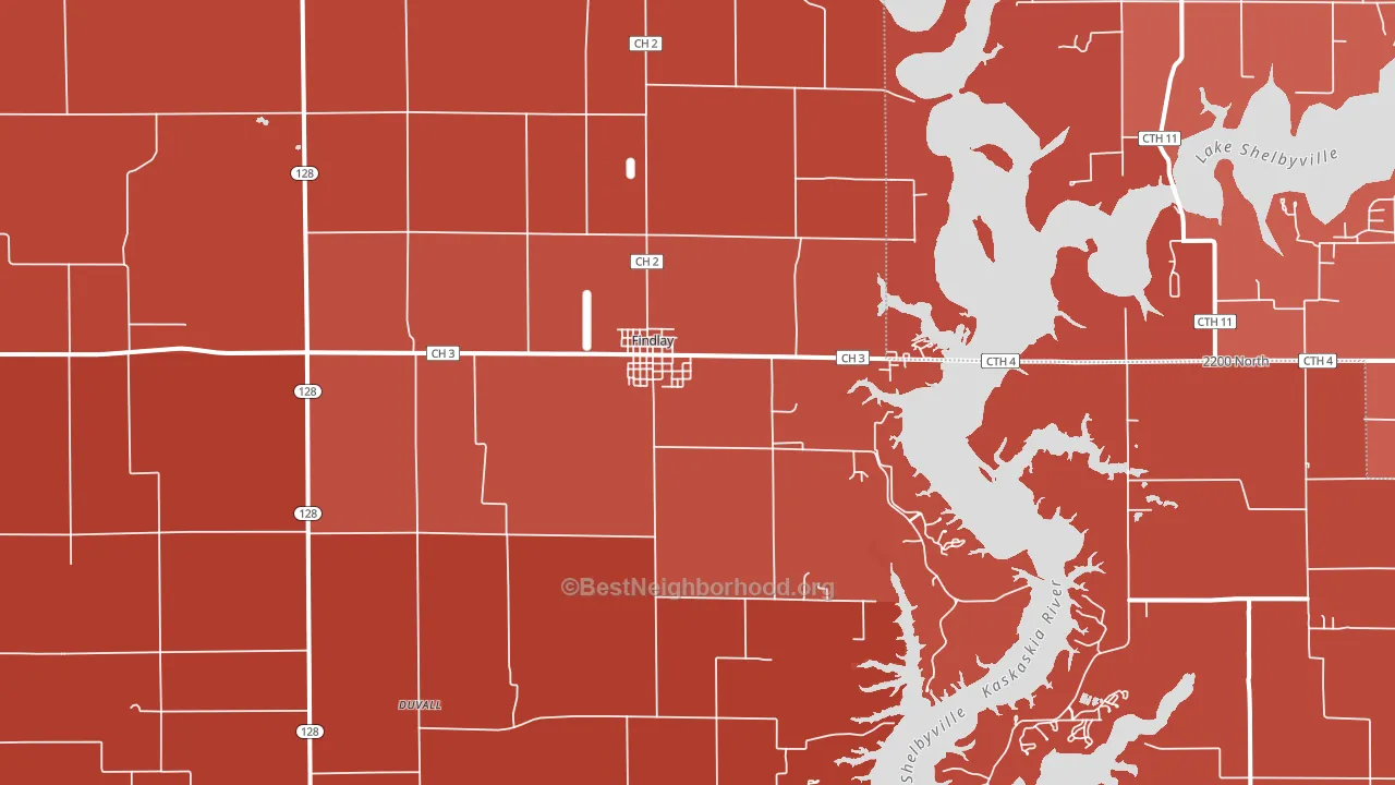 Findlay, IL block-group political-lean map