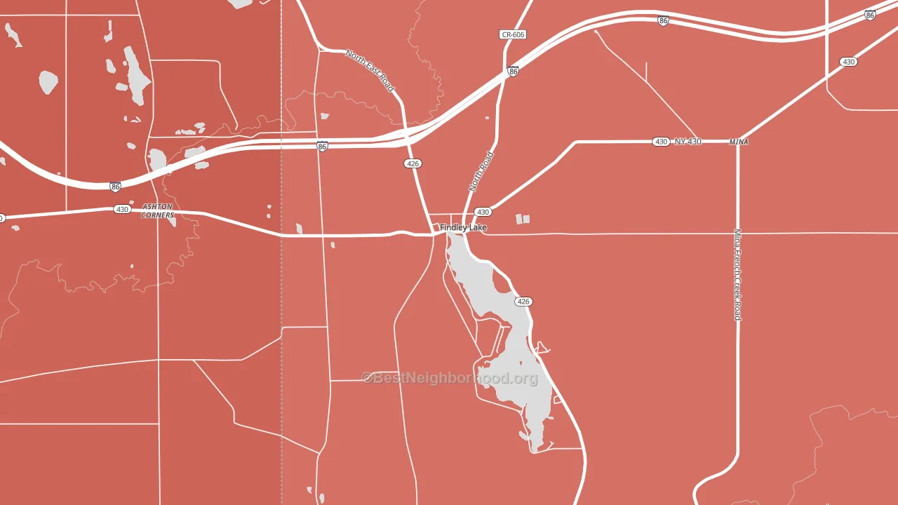 Findley Lake, NY block-group political-lean map