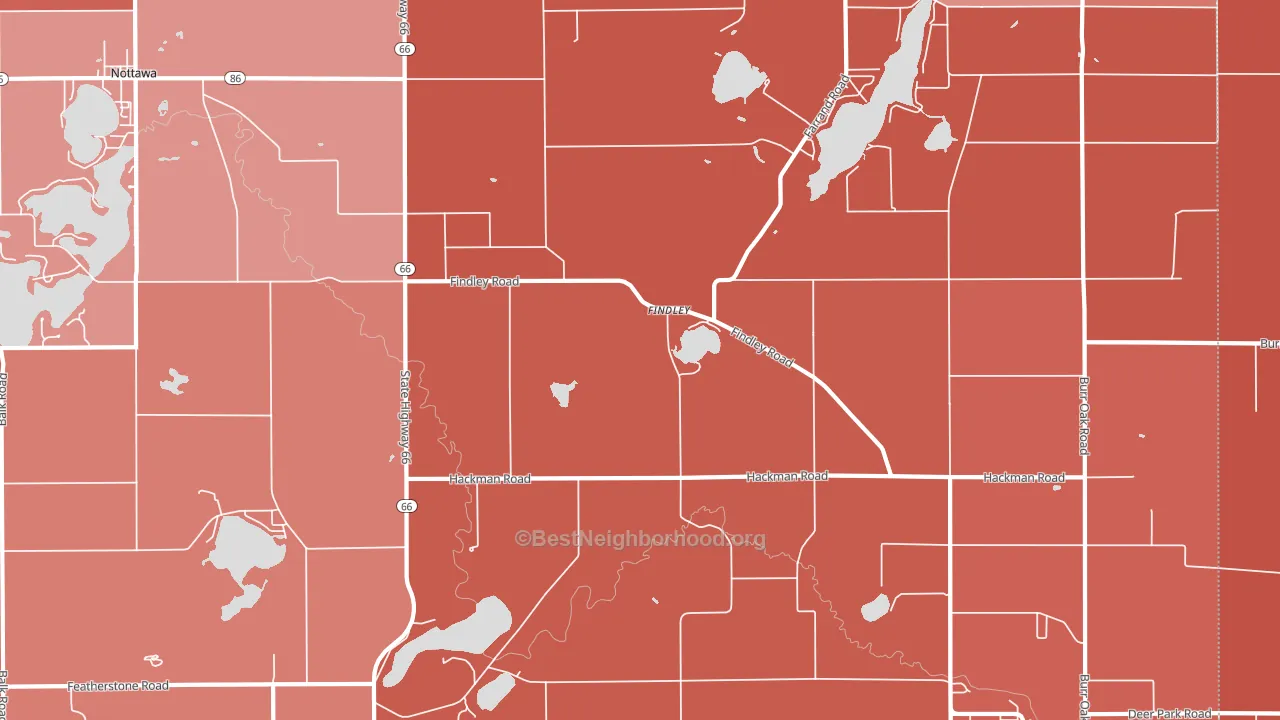 Findley, MI block-group political-lean map