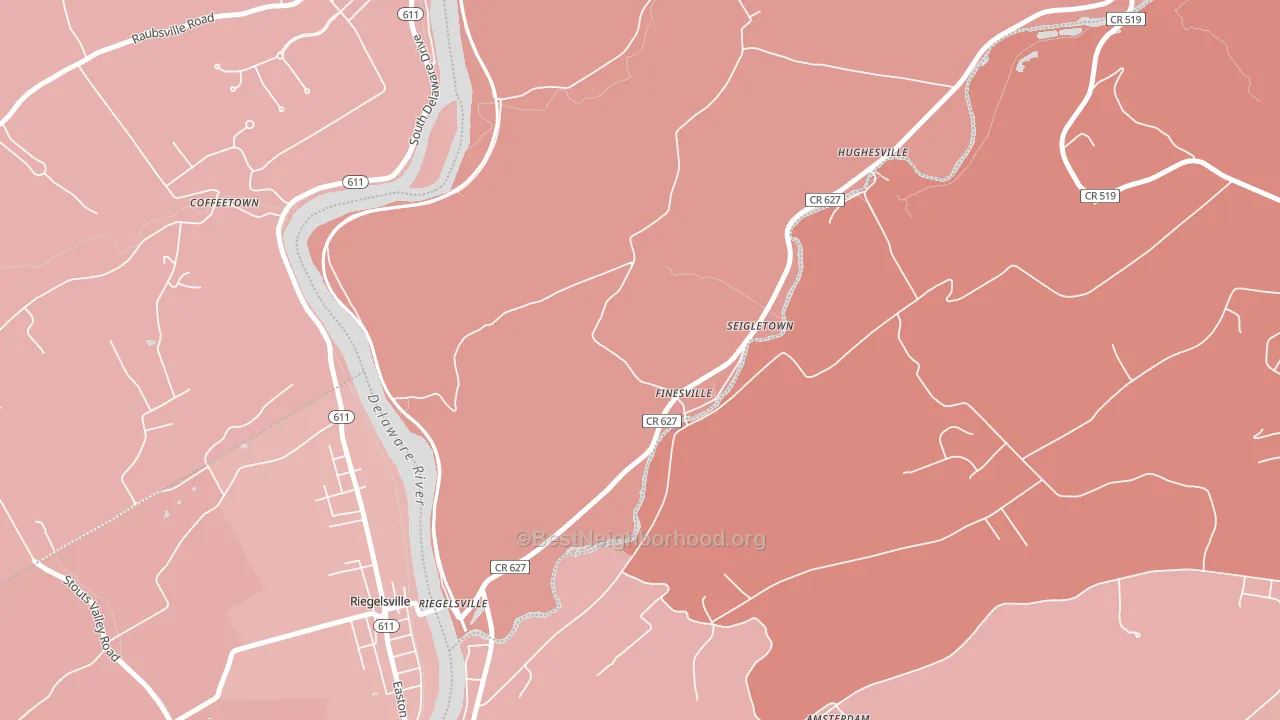 Finesville, NJ block-group political-lean map