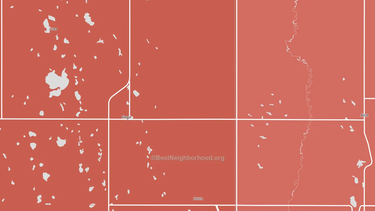 Fingal, ND block-group political-lean map