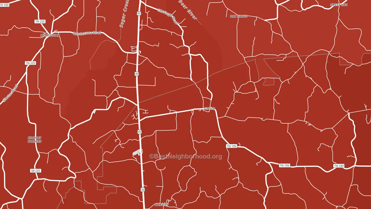 Finger, TN block-group political-lean map