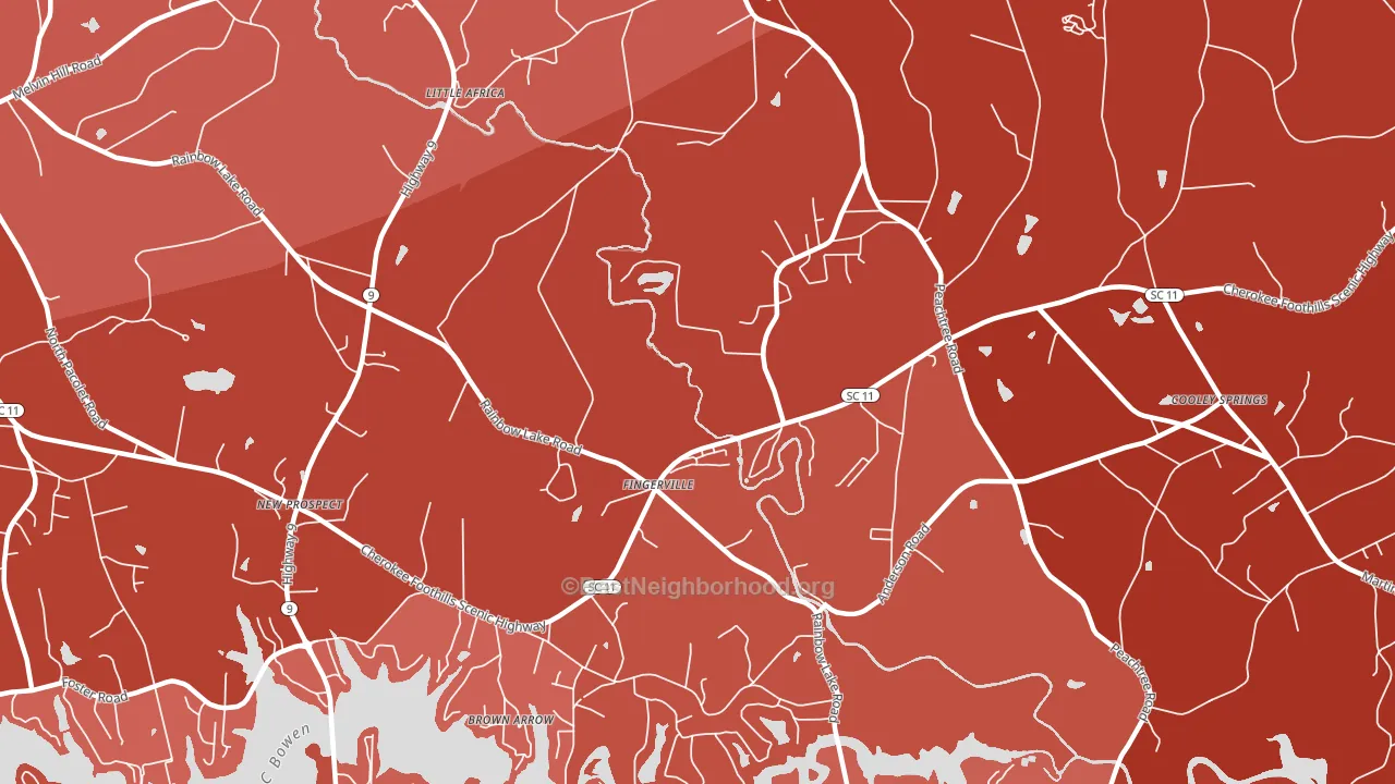 Fingerville, SC block-group political-lean map