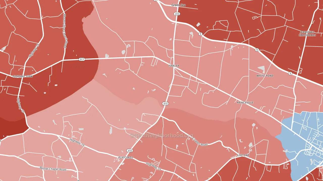 Finklea, SC block-group political-lean map