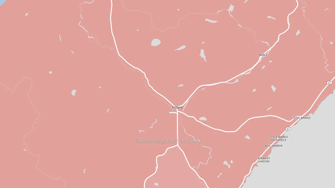 Finland, MN block-group political-lean map