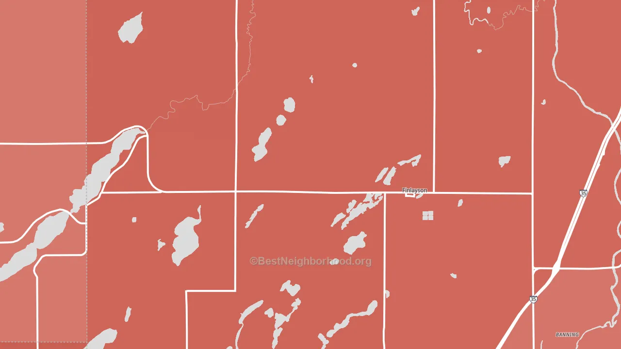 Finlayson, MN block-group political-lean map
