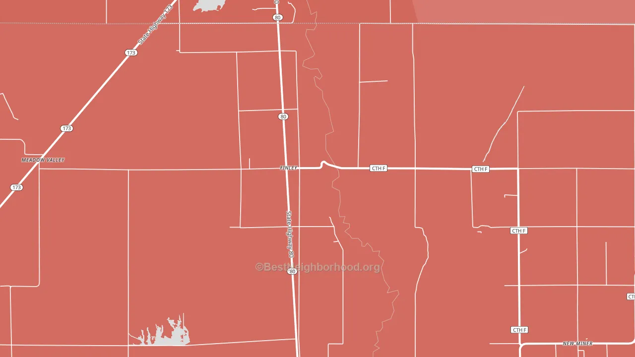 Finley, WI block-group political-lean map